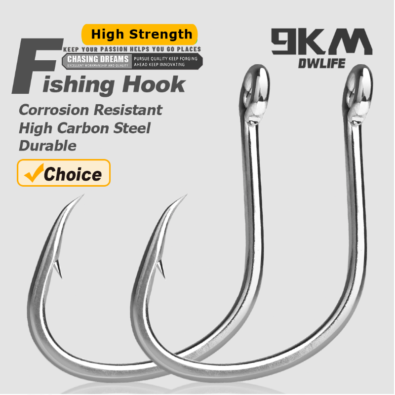 Fishing Hook Offset - 9 km Angelhaken, Salzwasser-Live-Köderhaken, 25–100 Stück,