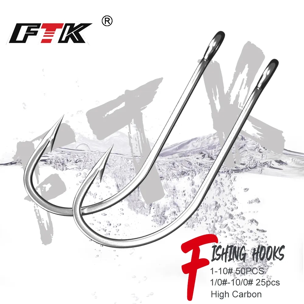 Fishing Hook Assortment - FTK Angelhaken 1-10 # 50 Stück