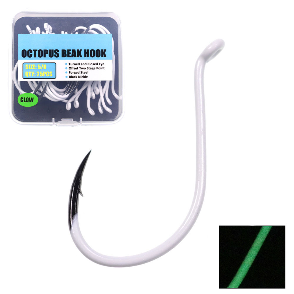 Fishing Hook Offset - 25 teile/schachtel Leucht Importierten Stahl Oktopus